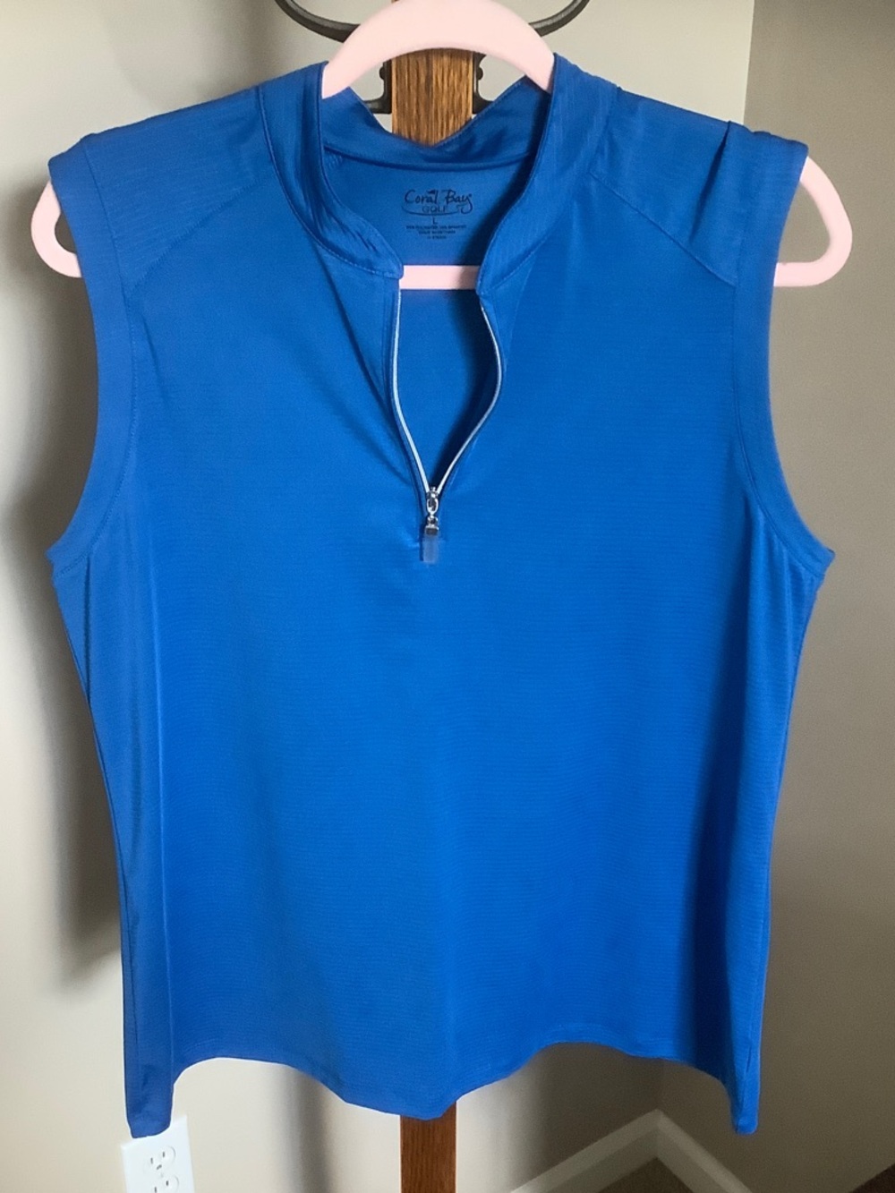 Coral Bay Royal Blue Sleeveless Zip-Front Tank